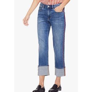 NWT Vince Camuto Womens Piped Trim Straight Leg Jeans sz 30